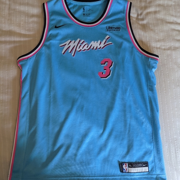 Nike Swingman Youth XL Dwayne Wade Miami Heat Vice City Jersey NWOT PFSF - Picture 1 of 4